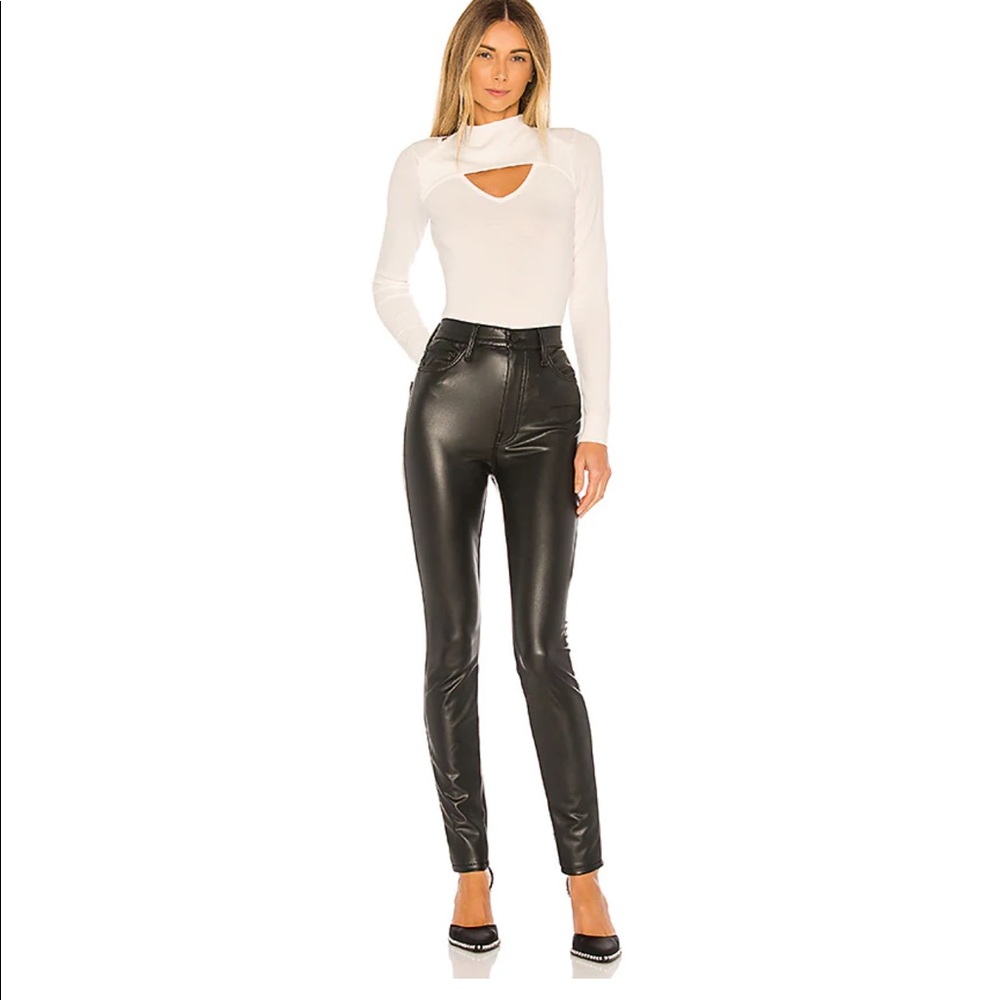MOTHER Super Swooner faux leather pants